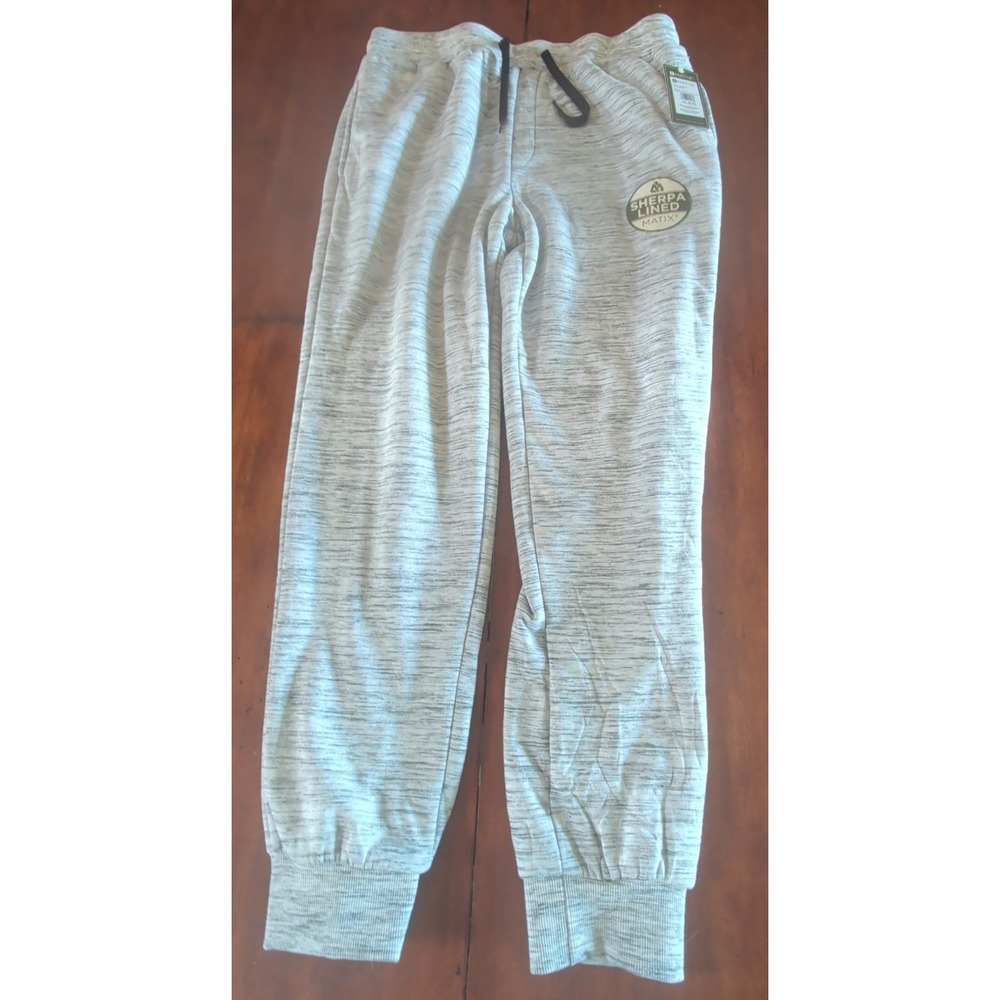 Matix Modelo Marled White Sherpa Lined Jogger Sweatpants Mens Medium MTP03867F5